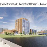 Building Exterior View from Pearl St. Bridge - Riverside